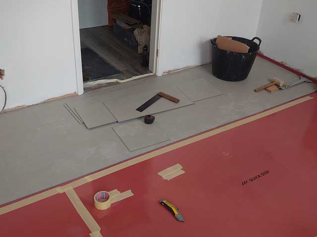 kitchen floor in progress