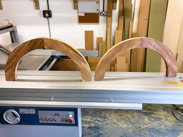 top curved sections for hardwood gates project